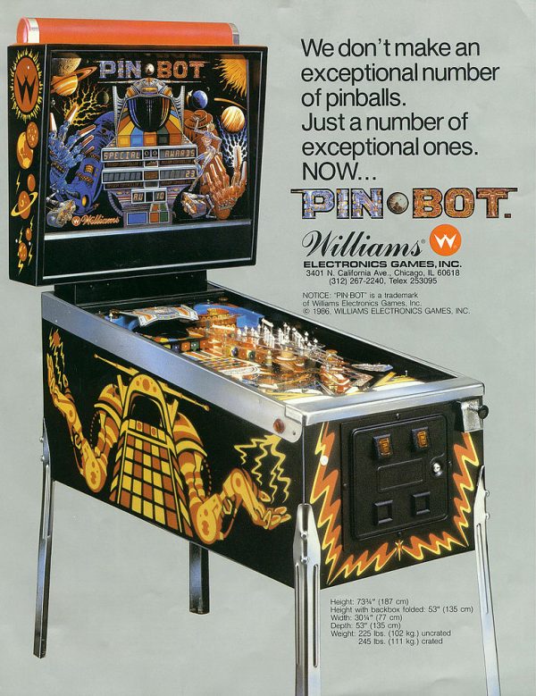 Pinbot Pinball Machine by Williams - 1986