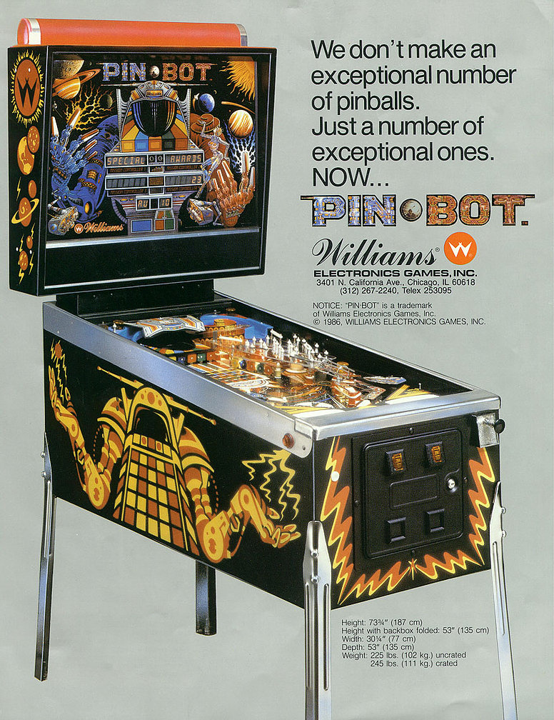 Pinbot Pinball Machine by Williams - 1986