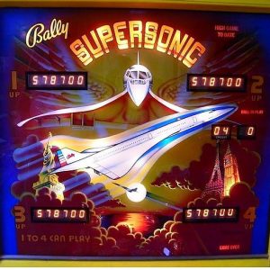 Supersonic Pinball Machine by Bally - 1979